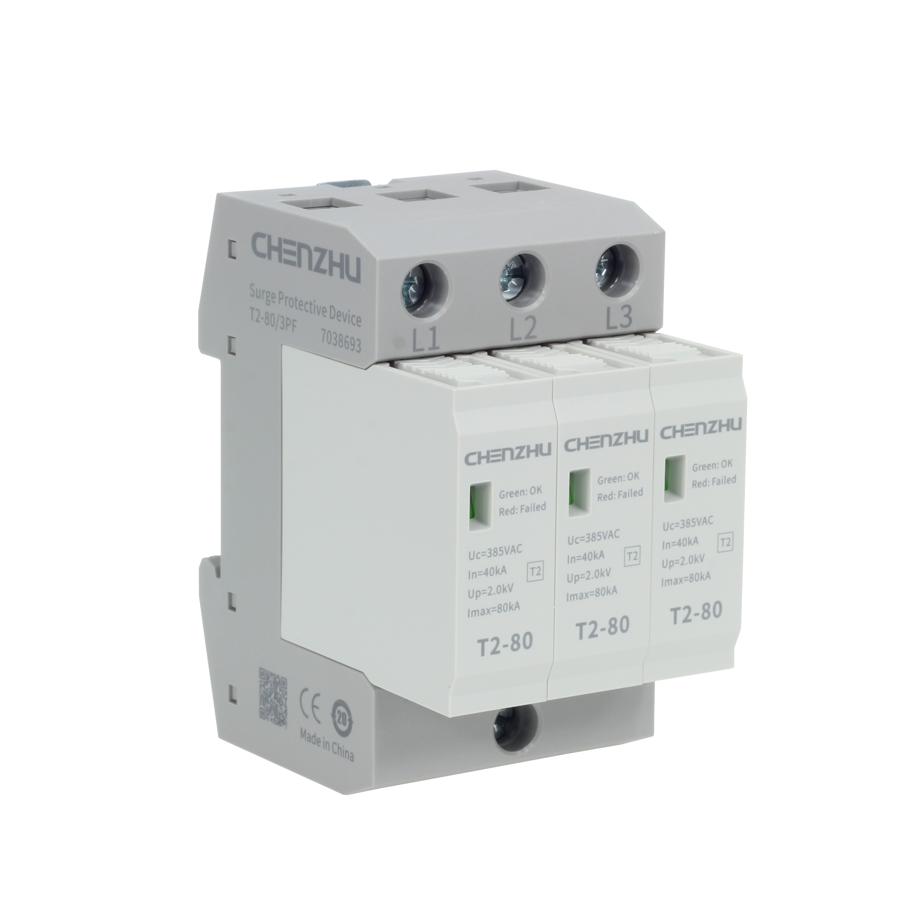 AC Power SPD (220/380VAC; IT or TN-C system, Three phase; In=40kA; alarm output ) 7038693