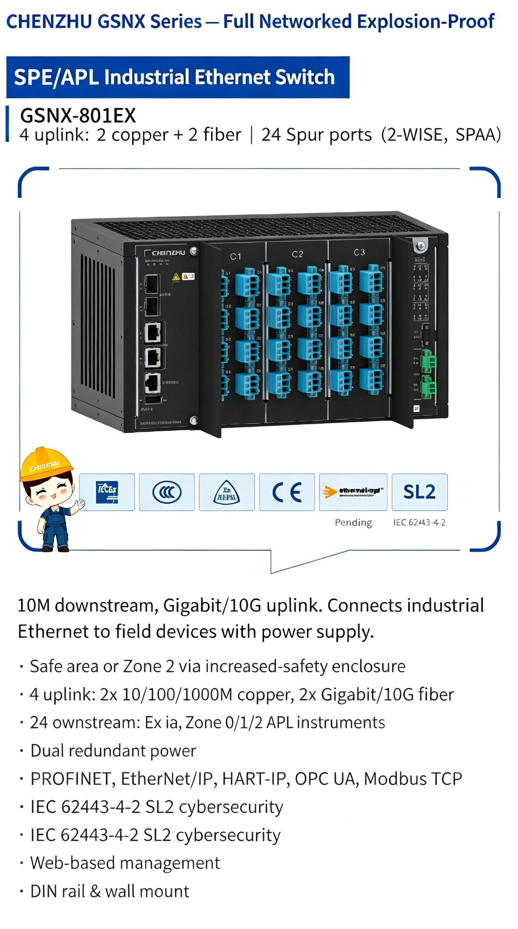 Chenzhu APL Integrated Solution: Intrinsic Safety, Lightning Protection & End-to-End Networking for Hazardous Areas