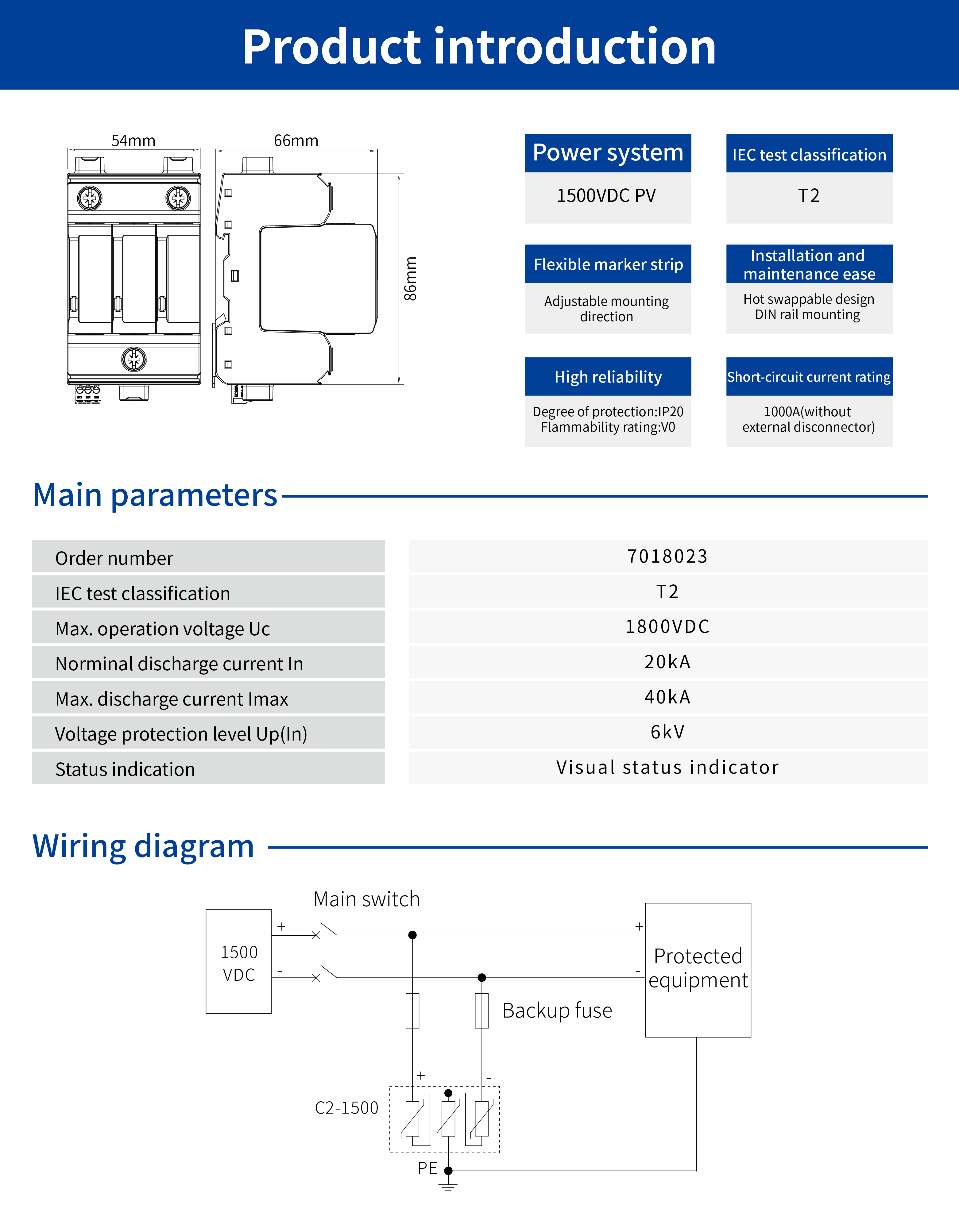 DC power SPD (1500VDC ) 7018023