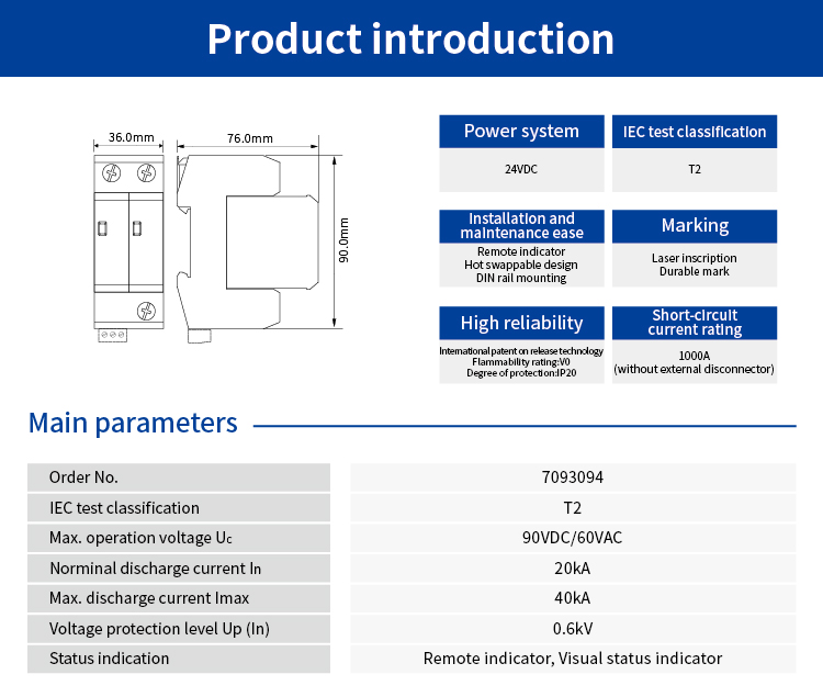 DC power SPD (24VDC; alarm output ) 7093094