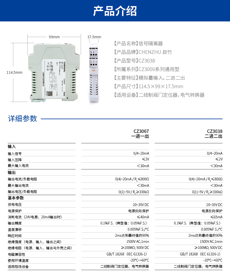 二进二出 模拟量输出隔离器